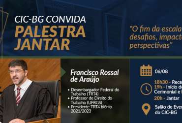 Palestra jantar. O fim da escala 6 x 1: desafios, impactos e perspectivas
