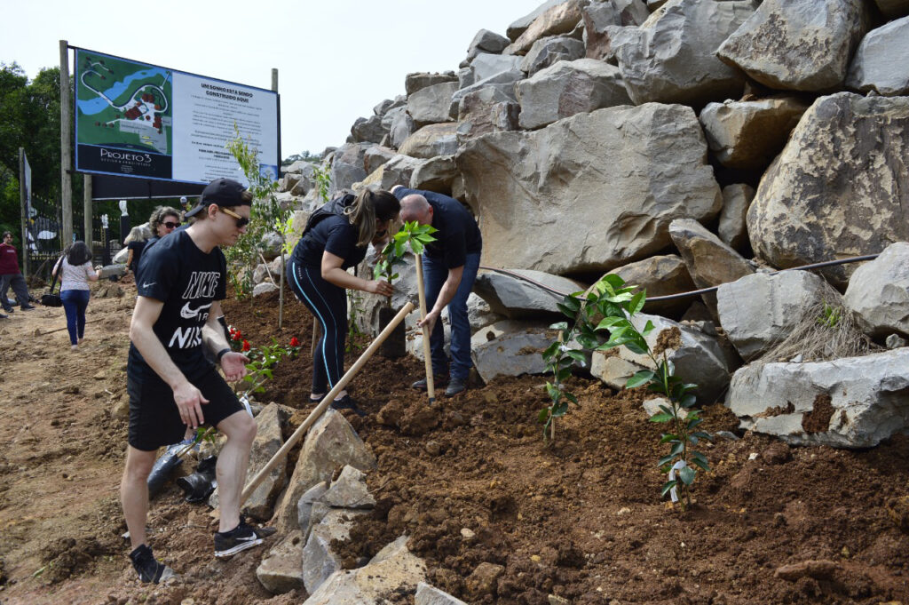 Empresa doa mudas de árvores e flores para parque adaptado a pessoas com deficiência